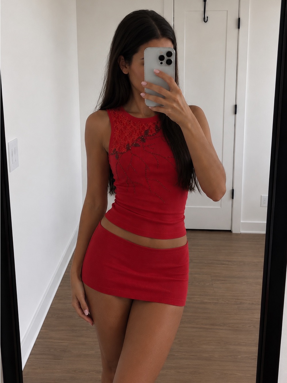 Rare Vintage Chuang-Rong Embroidered Red
Tank Top